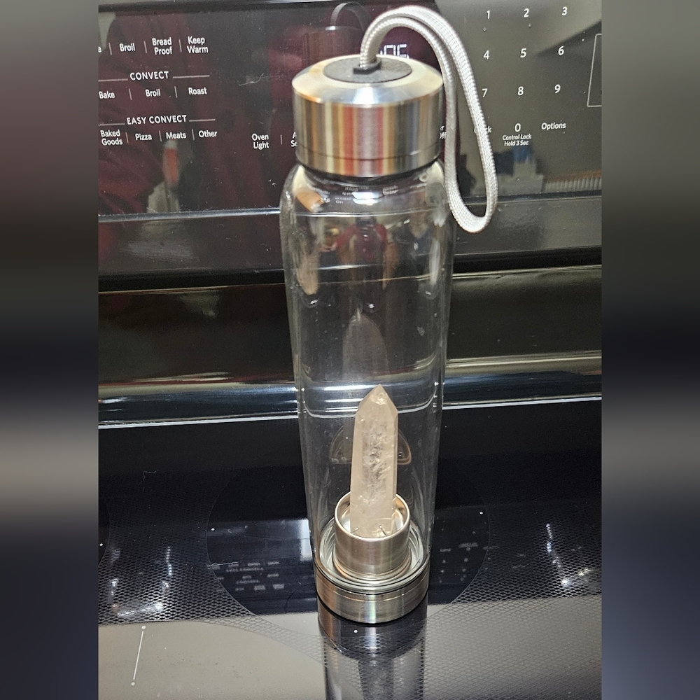 Crystal Infused Glass Water Bottle